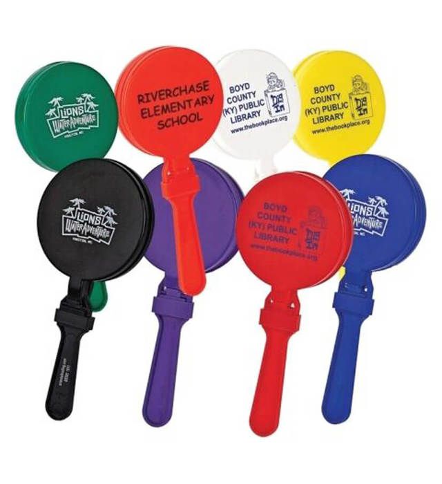 Custom Round Clappers / Printed Noisemakers Customized | Imprinted Logo ...