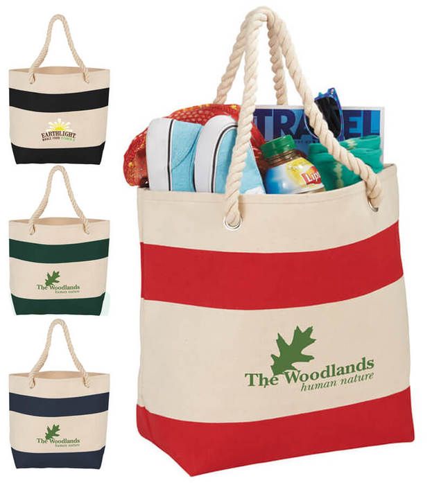 16 oz. Cotton Rope Handle Tote Bags | Imprinted Logo | TN-8103