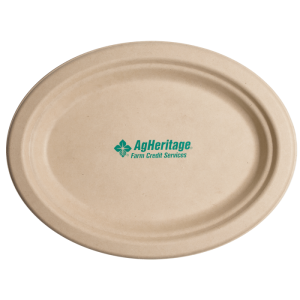 10 inch Kraft Oval Compostable Paper Plate