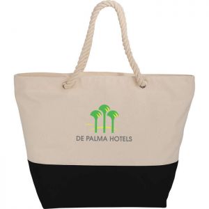 12 oz Zippered Cotton Canvas Rope Tote