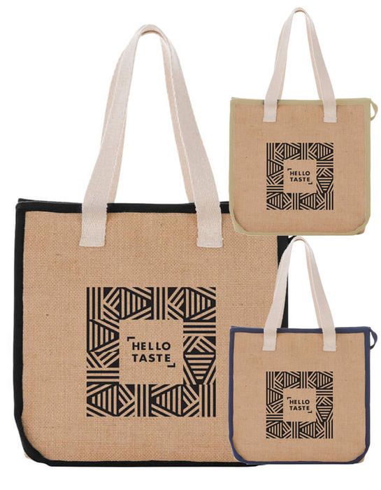 Jute Insulated Grocery Personalized & Custom Tote Bags With Logo