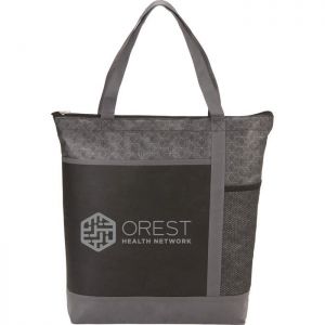 Chrome Non-Woven Zipper Convention Tote