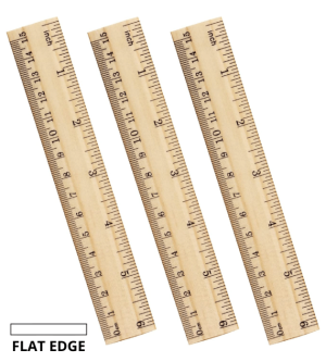 6" Flat Wood Ruler