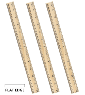 12" Flat Wood Ruler