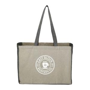 Recycled Cotton Contrast Side Shopper Tote