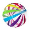 16 inch Multi-Color Striped Beach Ball