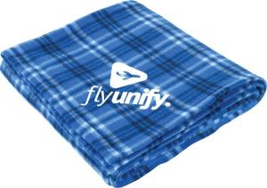 Rollable Plaid Fleece Throw Blanket 50" x 60" Unfolded