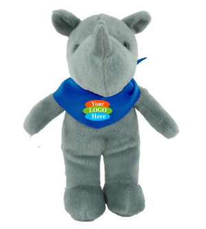 Plush Rhino With Bandana 8"