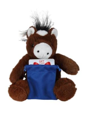 Soft Plush Horse With Gift Card Sack 8"