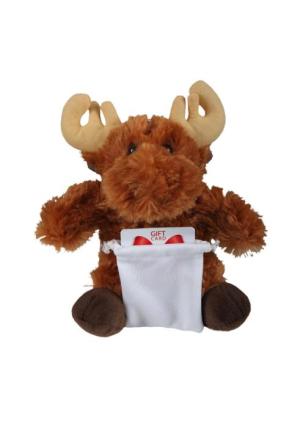 Soft Plush Moose With Gift Card Sack 8"