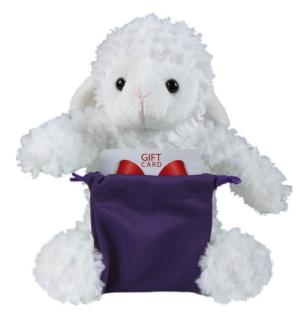 Soft Plush Sheep With Gift Card Sack 8"