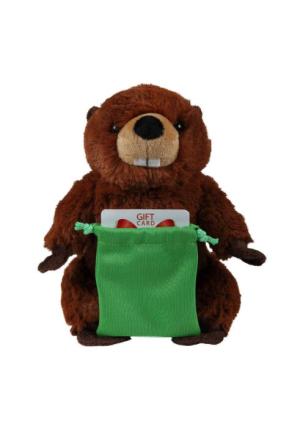 Soft Plush Beaver With Gift Card Sack 8"