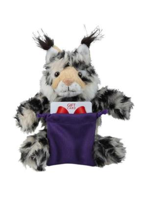 Soft Plush Lynx With Gift Card Sack 8"