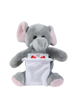 Soft Plush Elephant With Gift Card Sack 8"