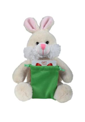 Soft Plush Bunny With Gift Card Sack 8"