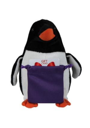 Soft Plush Penguin With Gift Card Sack 8"