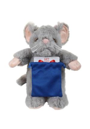 Soft Plush Mouse With Gift Card Sack 8"