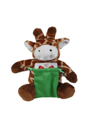 Soft Plush Giraffe With Gift Card Sack 8"