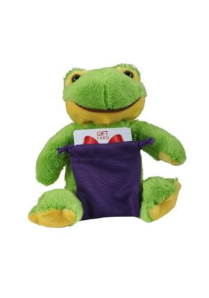 Soft Plush Frog With Gift Card Sack 8"