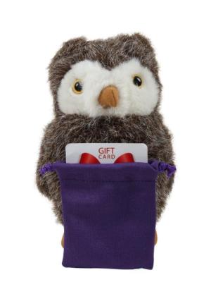 Soft Plush Owl With Gift Card Sack 8"