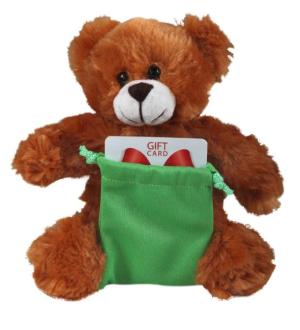 Soft Plush Mocha Bear with Gift Card Sack 8"