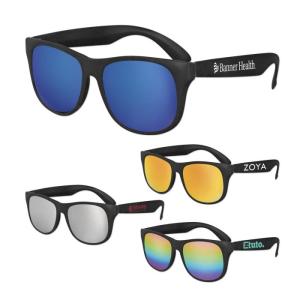 Classic Black Frame Mirror Lens Sunglasses