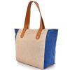 Leather Handle Tote With Contrasting Side Gussets