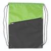 Two-Tone Poly Drawstring Backpack with Zipper