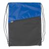 Two-Tone Poly Drawstring Backpack with Zipper