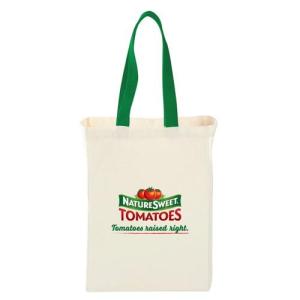 Cotton Canvas Grocery Bag with Colored Handles