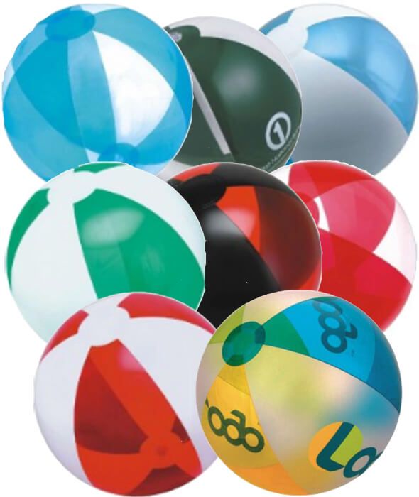 12 inch Alternating Translucent Panels Beach Ball with Imprinted Logo